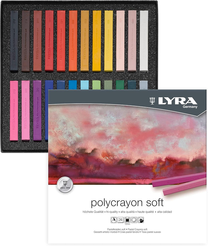 Lyra Polycrayons Federmäppchen Kreide künstlerischen Hohe Mitgliedschaft der Oberfläche Etui mit 24