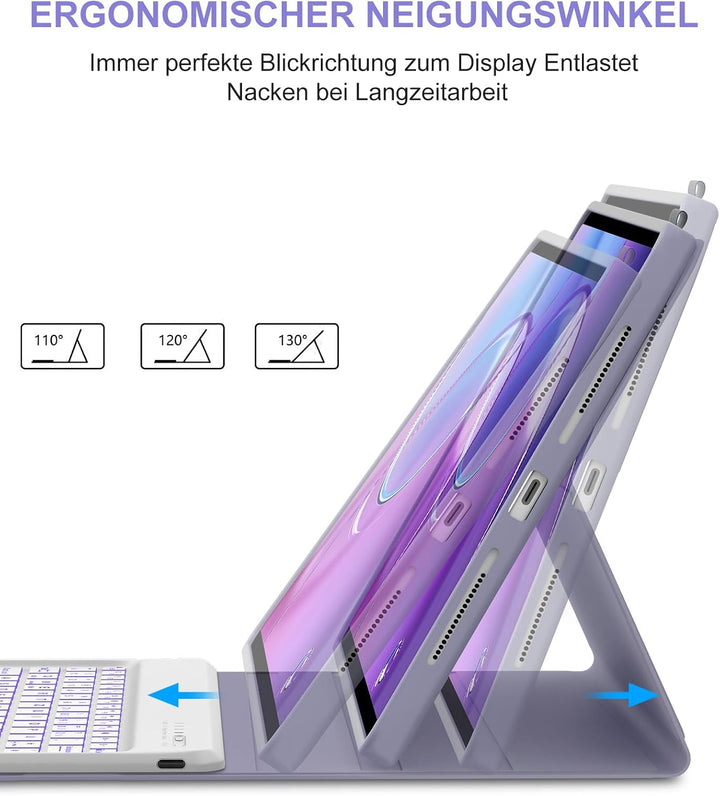 Hülle mit Tastatur für Lenovo Idea Tab Pro Gen 2 13" (2026) TB376FU - Deutsche QWERTZ Tastatur mit 7