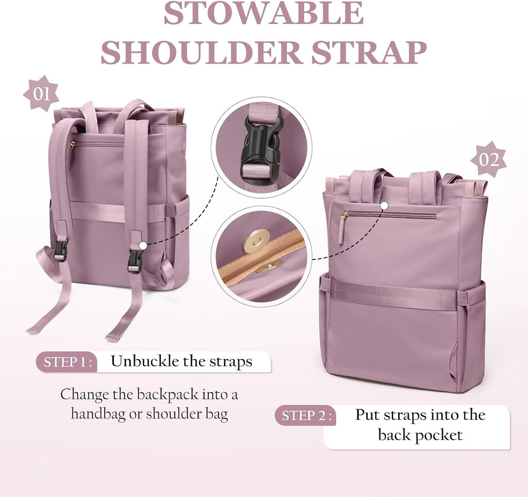 GOLF SUPAGS Convertible Laptop-Rucksack für Frauen Casual Daypack Notebook Tote Bag für Arbeit Hochs