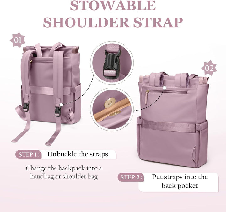 GOLF SUPAGS Convertible Laptop-Rucksack für Frauen Casual Daypack Notebook Tote Bag für Arbeit Hochs