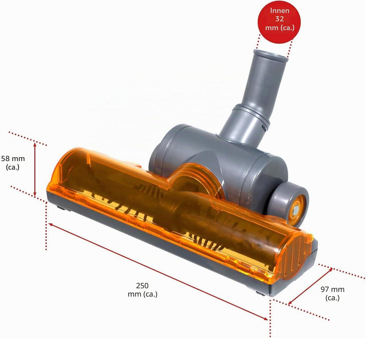 SPARES2GO Turbo-Bürstenkopf kompatibel mit Dyson DC33C und DC37C Staubsauger-Bodendüse