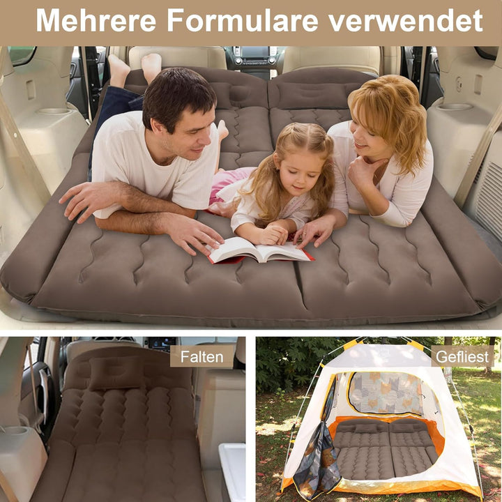 Auto Luftmatratze SUV Aufblasbare Matratze 190x125cm Beflocktes Luftbett Auto für Rücksitz & Kofferr