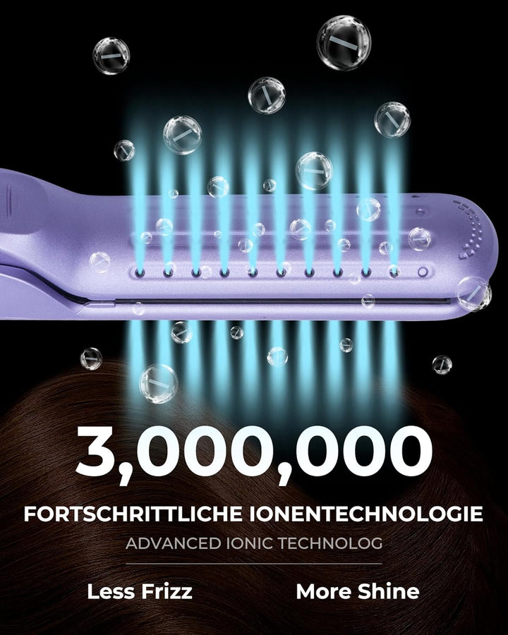 OKWRAP Air Haarglätter, Haarglätter mit Luft, Glätteisen Keratin 140-220°C, Air Straightener LED Dis