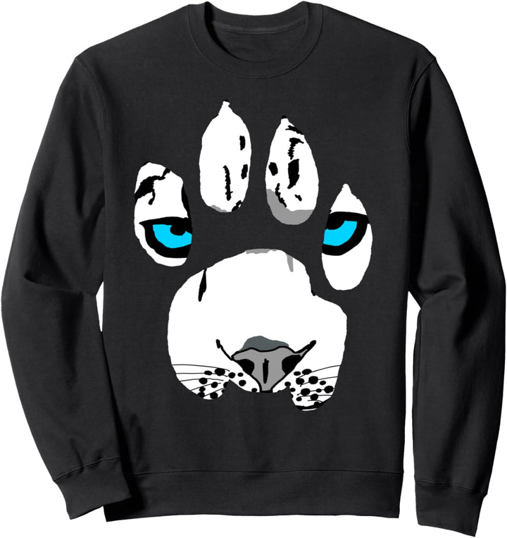 Schneeleopard Pfote Schnee Leopard Pfotenabdruck Sweatshirt