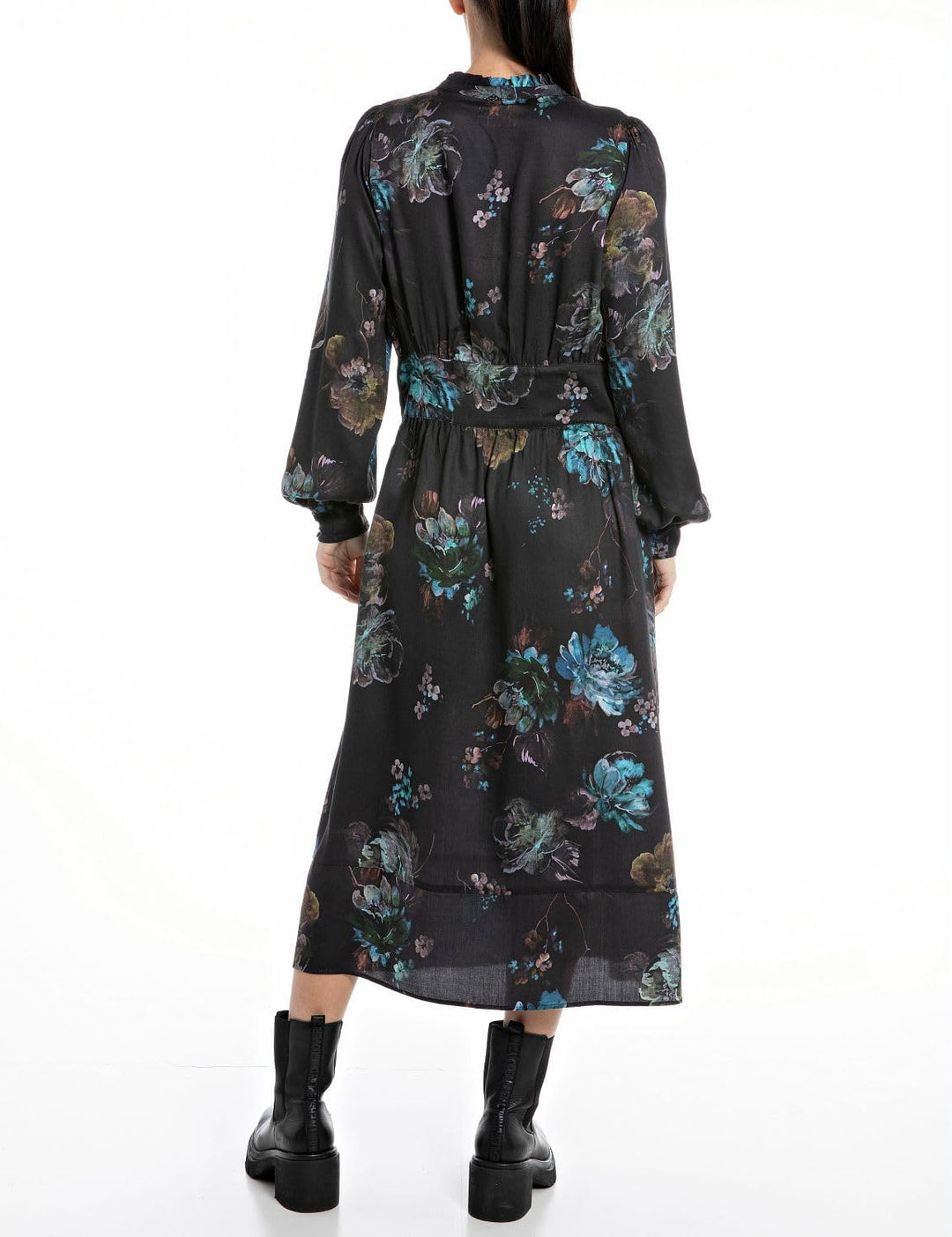 Replay Damen Kleid L 010 Dark Brown/Multicolor, L 010 Dark Brown/Multicolor