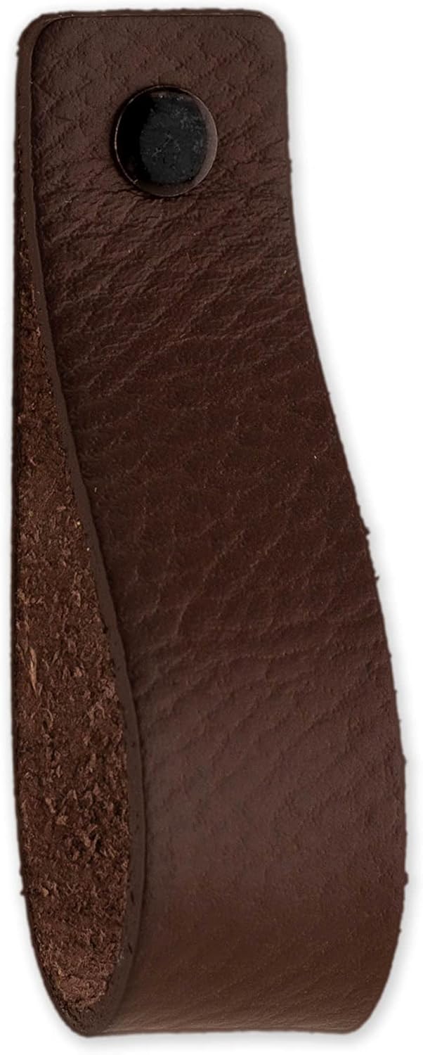 Brute Strength - Ledergriffe für Möbel - Braun - 2 Stück - 20 x 2,5 cm - Schrankgriff, Türgriff für