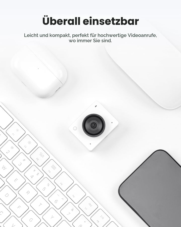 OBSBOT Meet 2-4K Webcam für PC mit 1/2" Sensor, KI Framing& Autofokus, Beauty-Modus, Gestensteuerung