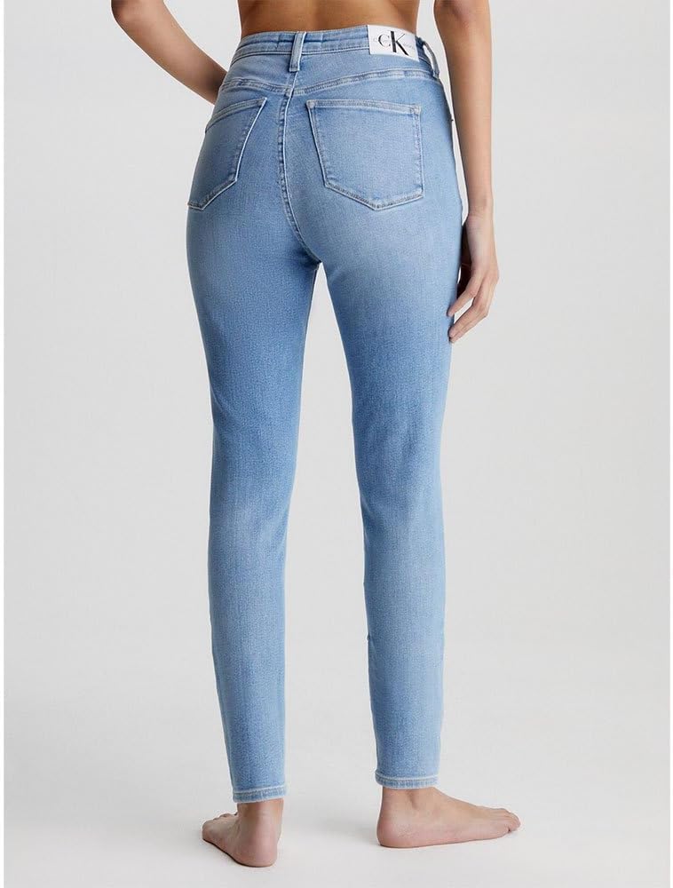 Calvin Klein Jeans Damen Hohe Taille, Super Skinny Knöchel Hose 32 Denim Light, 32 Denim Light