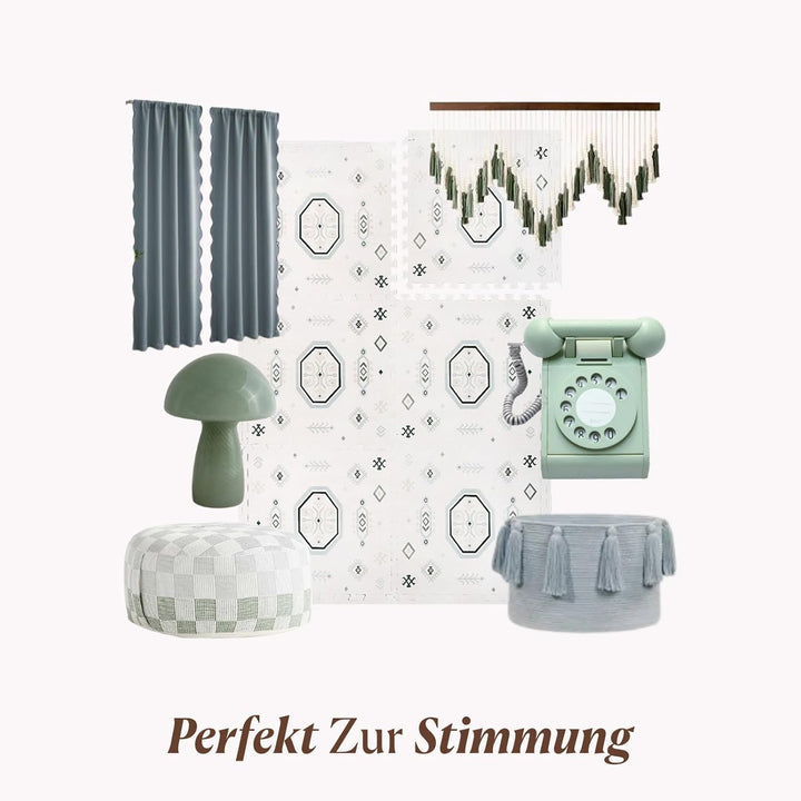 Toddlekind Puzzlematte Kinder, 6-Tlg. Inkl. Rand – Baby-Puzzlematten & Puzzle Bodenmatte, Ungiftige