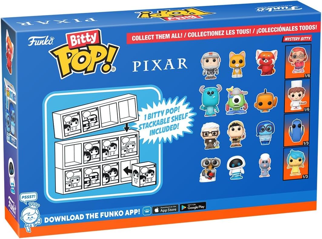 Funko Bitty Pop! Pixar - Wall-E 4PK - Wall-E, EVE, MO und eine Überraschungs-Mini-Figur - 0.9 Inch