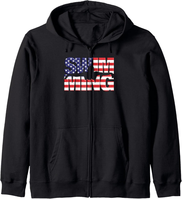 Patriotische US-Flagge, Schwimmteam, Wassersport, amerikanischer Schwimmer Kapuzenjacke