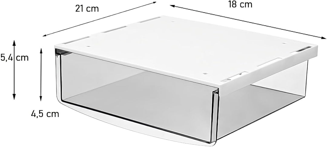 TUKA 2X 1,7L Unterschreibtisch-Schubladen 21x18x5,4cm, Selbstklebende Schubladen, Versteckte Unterba