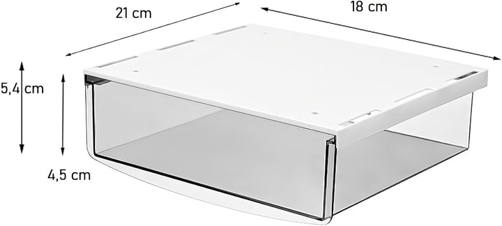 TUKA 4X 1,7L Unterschreibtisch-Schubladen 21x18x5,4cm, Selbstklebende Schubladen, Versteckte Unterba