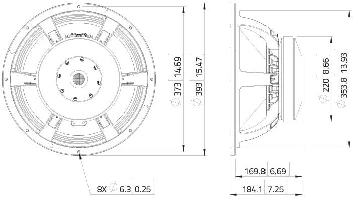 Lavoce 15 Zoll Subwoofer 12602536 Ferrit-Korb aus Aluminium (96397624748)