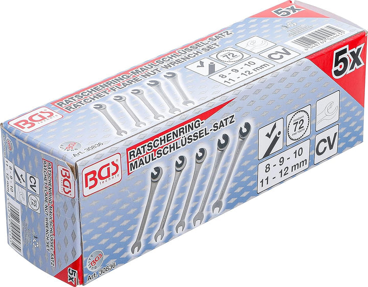 BGS 30836 | Ratschenring-Maulschlüssel-Satz | offen | 5-tlg.