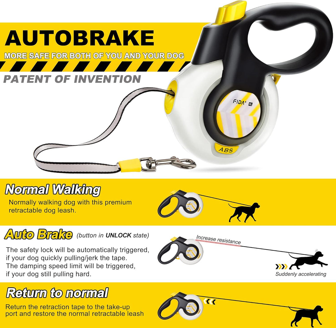 FIDA AutoBrake einziehbare Hundeleine Fortschrittliches patentiertes Design zum Ziehen des Hundes, 4