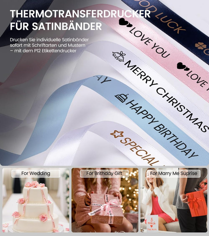Phomemo Thermotransfer Etikettendrucker Kit | Aufgerüsteter P12-Pro Beschriftungsgerät Selbstklebend