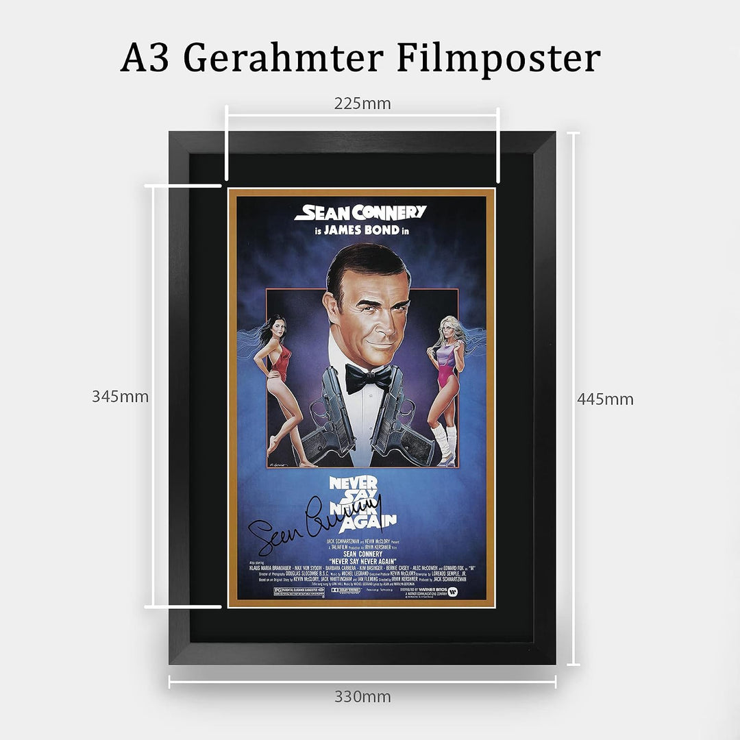 HWC Trading A3 FR James Bond - Never Say Never Again Movie Poster Sean Connery Signed Geschenk GESTA