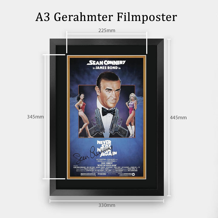 HWC Trading A3 FR James Bond - Never Say Never Again Movie Poster Sean Connery Signed Geschenk GESTA