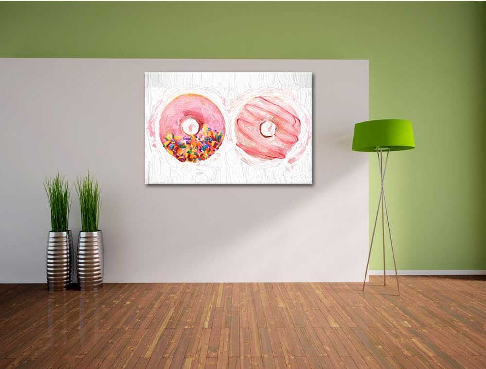 Pixxprint Glasierte Donuts als Leinwandbild/Grösse: 100x70 / Wandbild/Kunstdruck/fertig bespannt, 10
