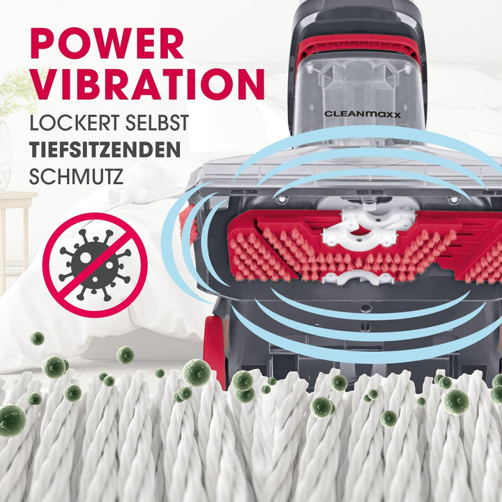CLEANmaxx Teppichreiniger AquaStream Plus | 3 in 1: waschen, reinigen, absaugen | Nasssauger mit Vib
