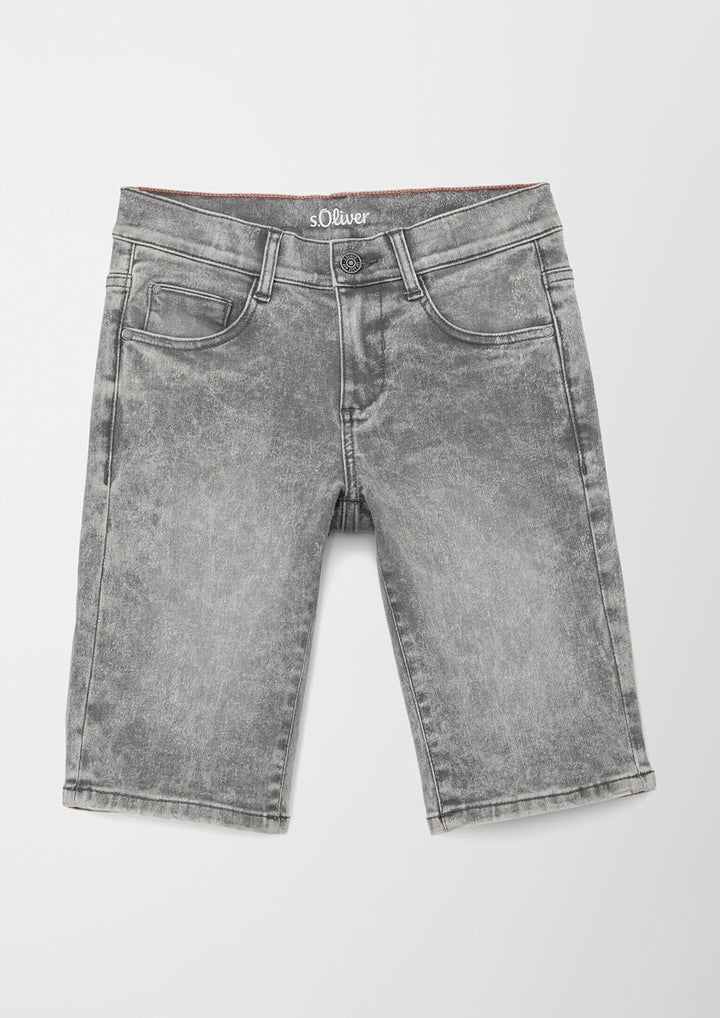 s.Oliver Jungen Jeans Bermuda, Fit Seattle 134 Slim Grey/Black, 134 Slim Grey/Black