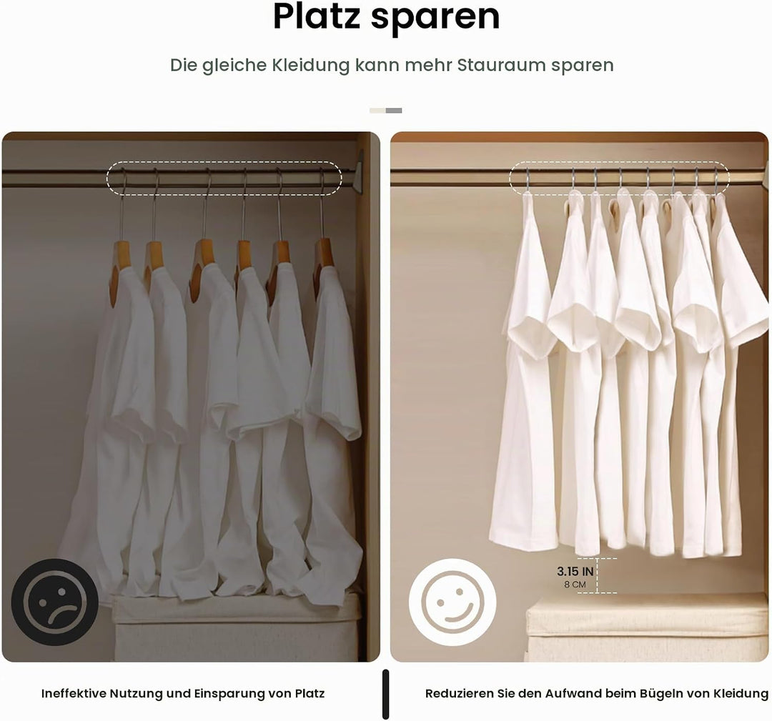 Jiang&amp;Rong 50 Stück Kunststoff Kleiderbügel, rutschfest, Platzsparend | Kleiderbügel Kurzer Hals, Mi