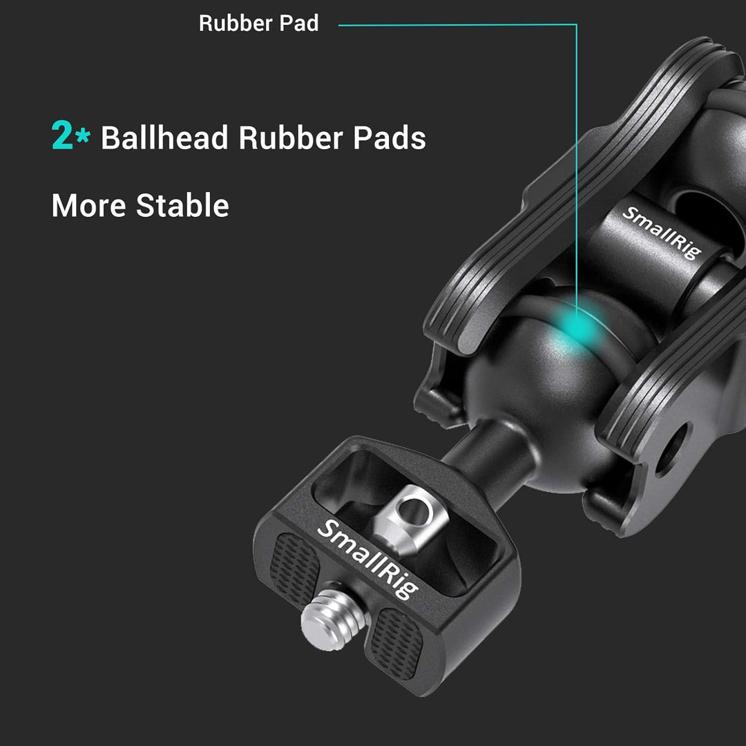 SmallRig Articulating Arm mit doppeltem Kugelkopf von 360° einstellbarem Drehung und mit 1/4 "Schrau