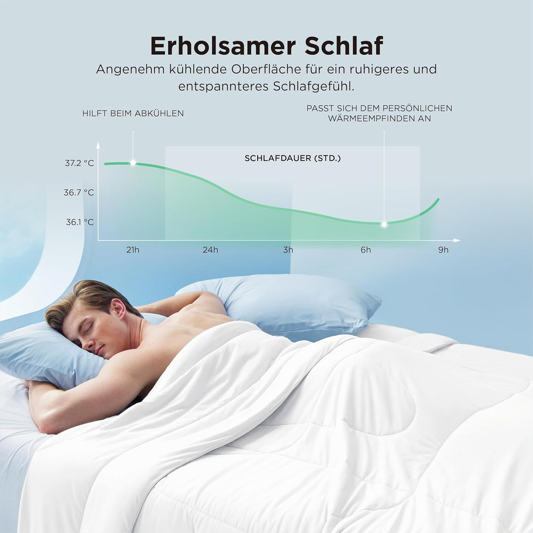 BEDSURE Kühldecke Doppelseitig Sommerdecke 240x220 - Kühlende Bettdecke Arc-Chill Q-Max > 0,4 Kühlen