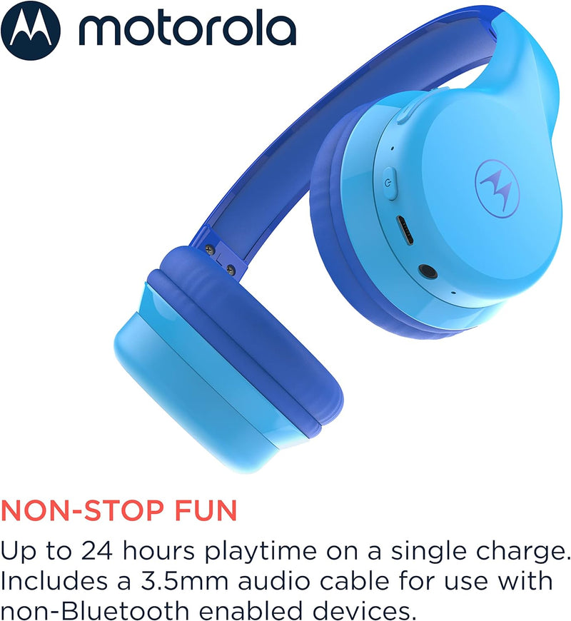 Motorola Sound Moto JR300 Bluetooth Kinder Kopfhörer mit Mikrofon – Leichter Over Ear für,Lautstärke