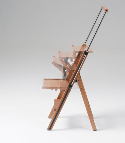 ARREDAMENTIITALIA Arredamenti Italia Stuhl/Leiter ELETTA, Holz - Verwandelbar - 4 Stufen -Farbe: Kir