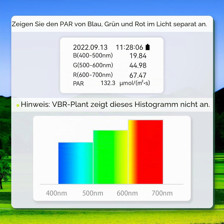 VBR-Plant PAR Meter R,G,B PAR Seperately Daily Light Integral Weiss, Weiss