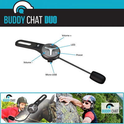@tec BuddyChat Duo - Preisvorteil-Set mit 2X Bluetooth Module und 2X Flexibler Nackenbügel-Halterung