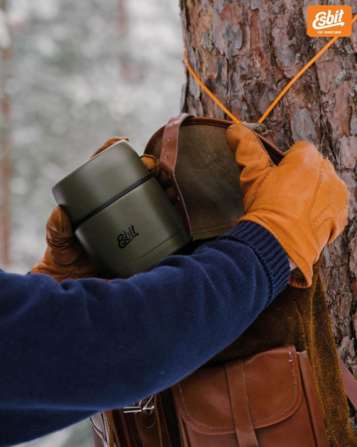 Esbit Thermobehälter Classic für Speisen - Warmhaltebehälter 750 ml in Olivgrün - aus Edelstahl für