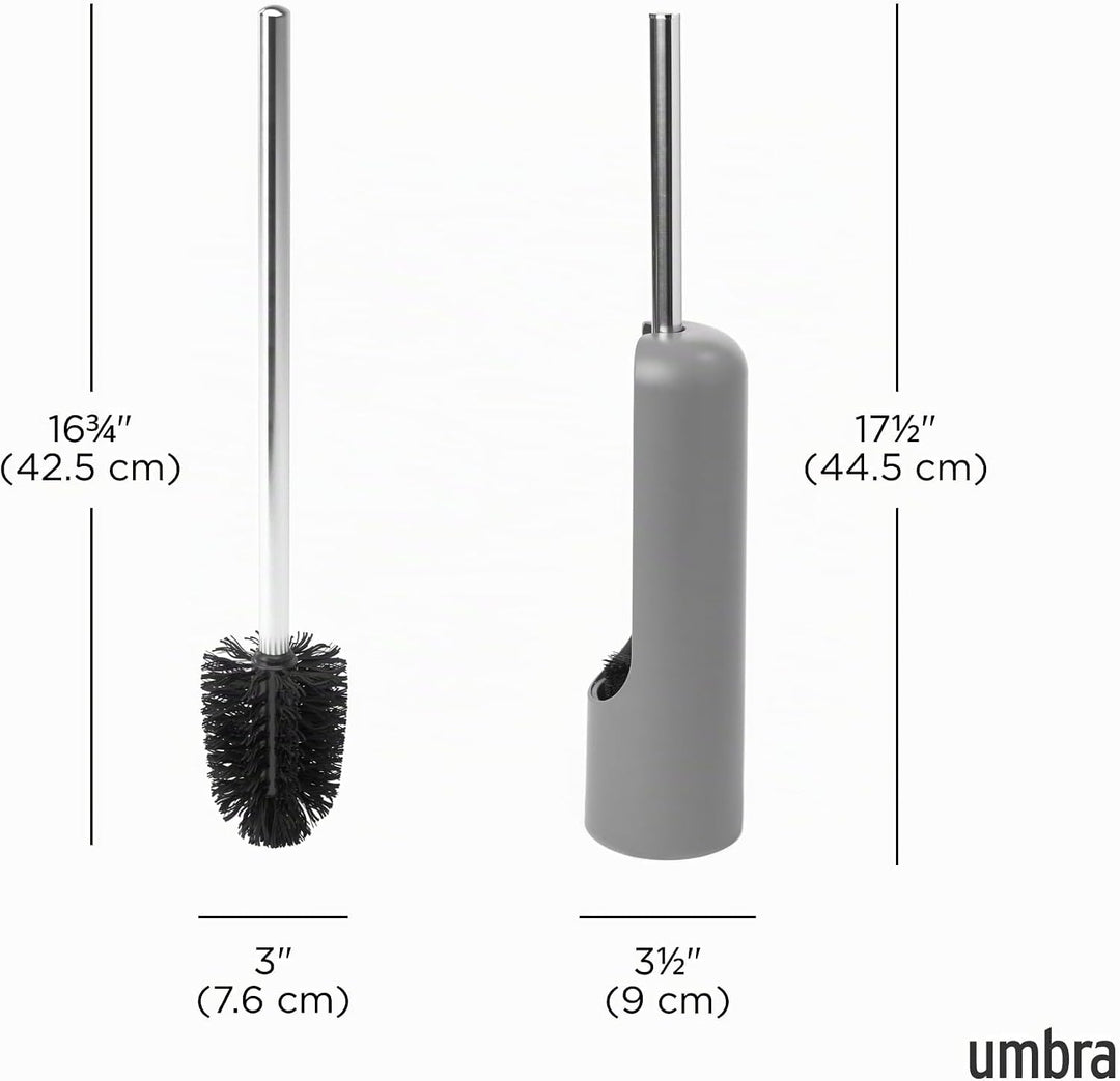 Umbra Touch WC-Bürste mit Halterung – Toilettenbürste mit verstecktem Behälter, langlebig, Schlichte