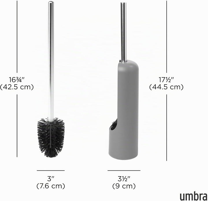 Umbra Touch WC-Bürste mit Halterung – Toilettenbürste mit verstecktem Behälter, langlebig, Schlichte
