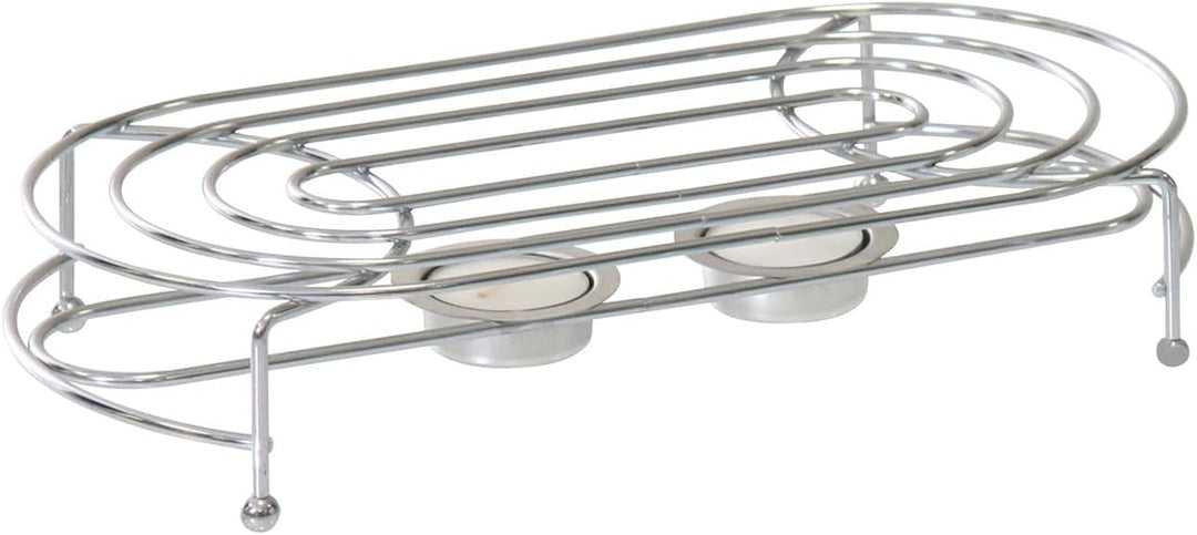 2X Stövchen Verchromt 2-Flammig Inkl. Teelichthalter Teewärmer Speisenwärmer Tee Kaffee Warmhaltepla