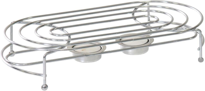 2X Stövchen Verchromt 2-Flammig Inkl. Teelichthalter Teewärmer Speisenwärmer Tee Kaffee Warmhaltepla