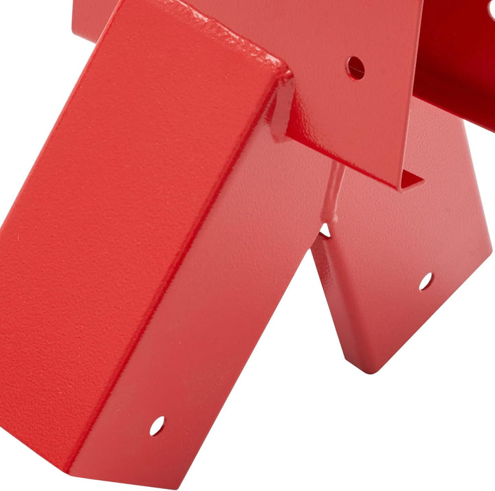 TRIBECCO® Vierkant Schaukelverbinder 90/90mm (100°, Rot) aus pulverbeschichtetem Stahlblech für Gart