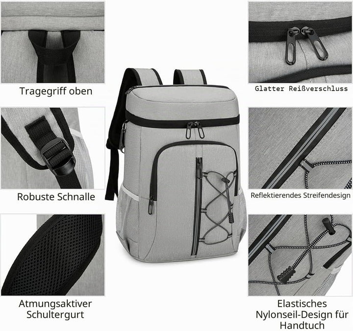 SOUUXIU ühlrucksack, Kühltasche Rucksack, Picknickrucksack,25L Leichter Camping-Rucksack für Männer