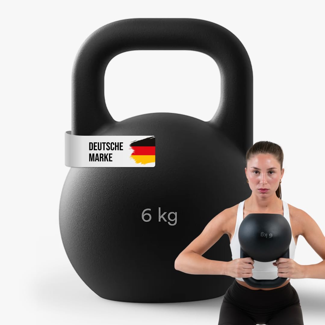 STRYVE Competition Kettlebell 4-16 Kg, hochwertige Kugelhantel aus Gusseisen inkl. Trainingsplan, 6