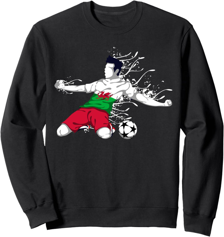 Wales Fussball-Fans Trikot mit walisischer Nationalflagge. Sweatshirt