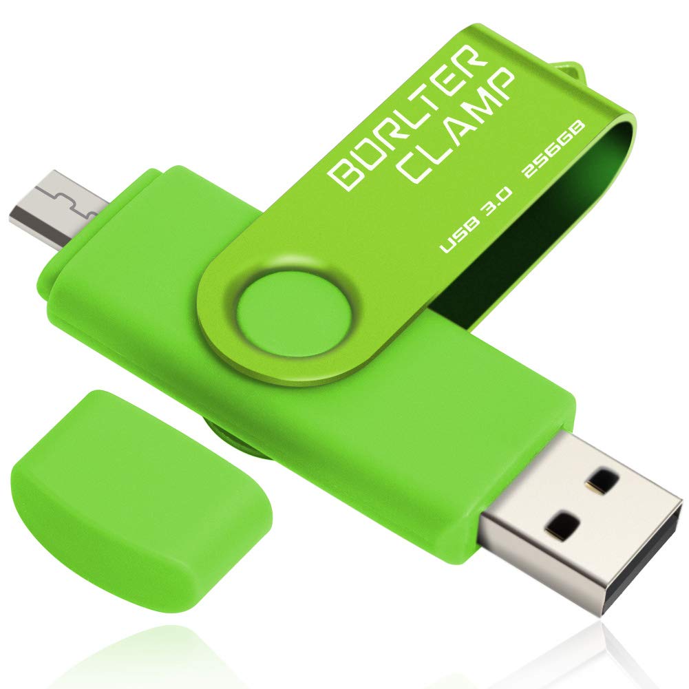 BORLTER CLAMP 256GB USB-Stick 2 in 1 Dual Port USB 3.0 Speicherstick OTG Flash-Laufwerk für Micro-US