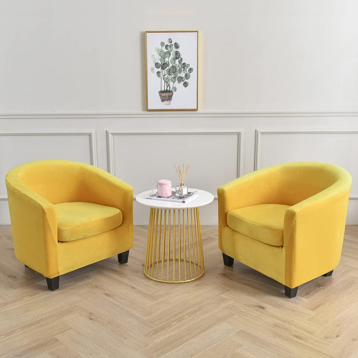 TOPCHANCES 2 Stück Tub Club Stuhlhussen, hohe Stretch-Sessel, Sofa-Schonbezug mit Kissenbezug, Samt-