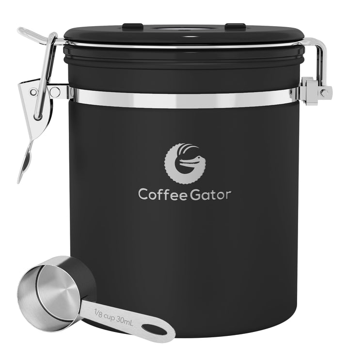 Coffee Gator Kaffeedose Edelstahl, Luftdicht Vorratsdose mit Deckel, Datum Tracker, CO2-Freigabevent