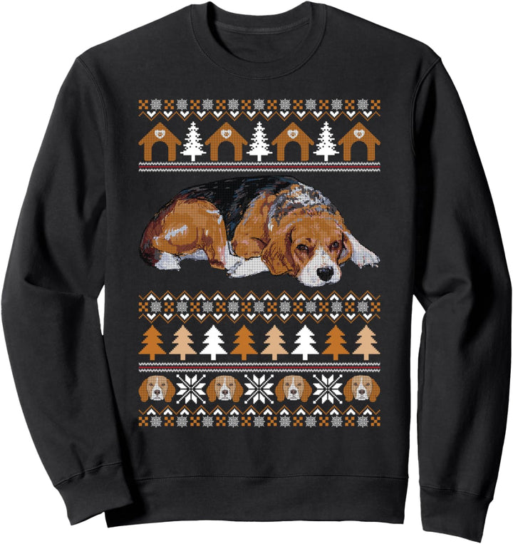 Beagle Ugly Christmas Dog Lover Happy Holidays Xmas Gift Sweatshirt