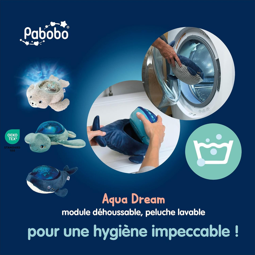 Pabobo - Nachtlicht Robbenprojektor Aqua Dream | Animierte Unterwasserprojektionen | beruhigende Ger