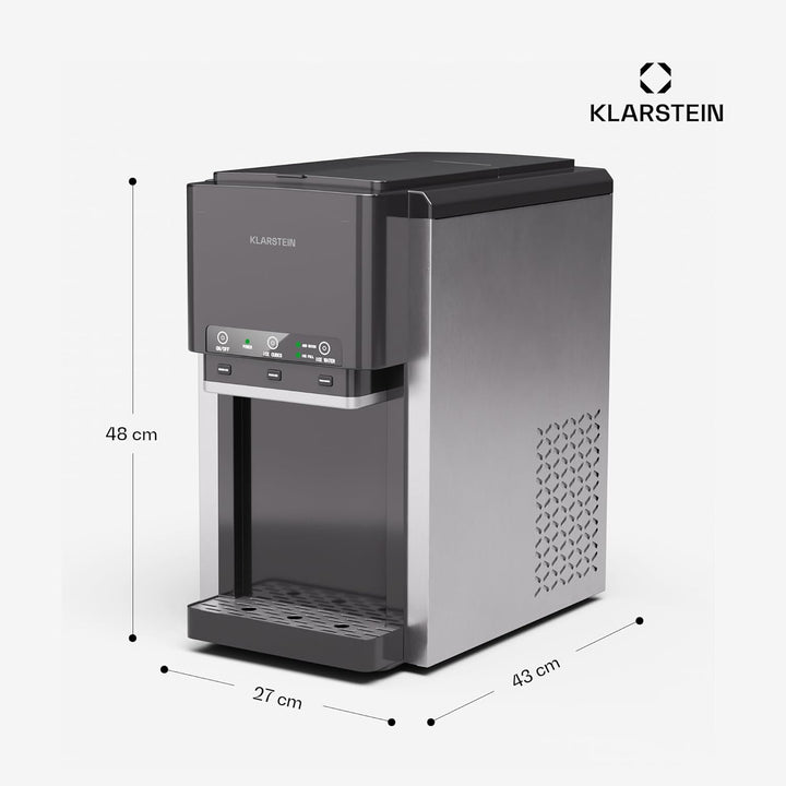 Klarstein ArcticBlend 3in1-Eiswürfelmaschine – 20 kg/24 h, Kugeleis & Crushed Ice, Wasserspender, 6-