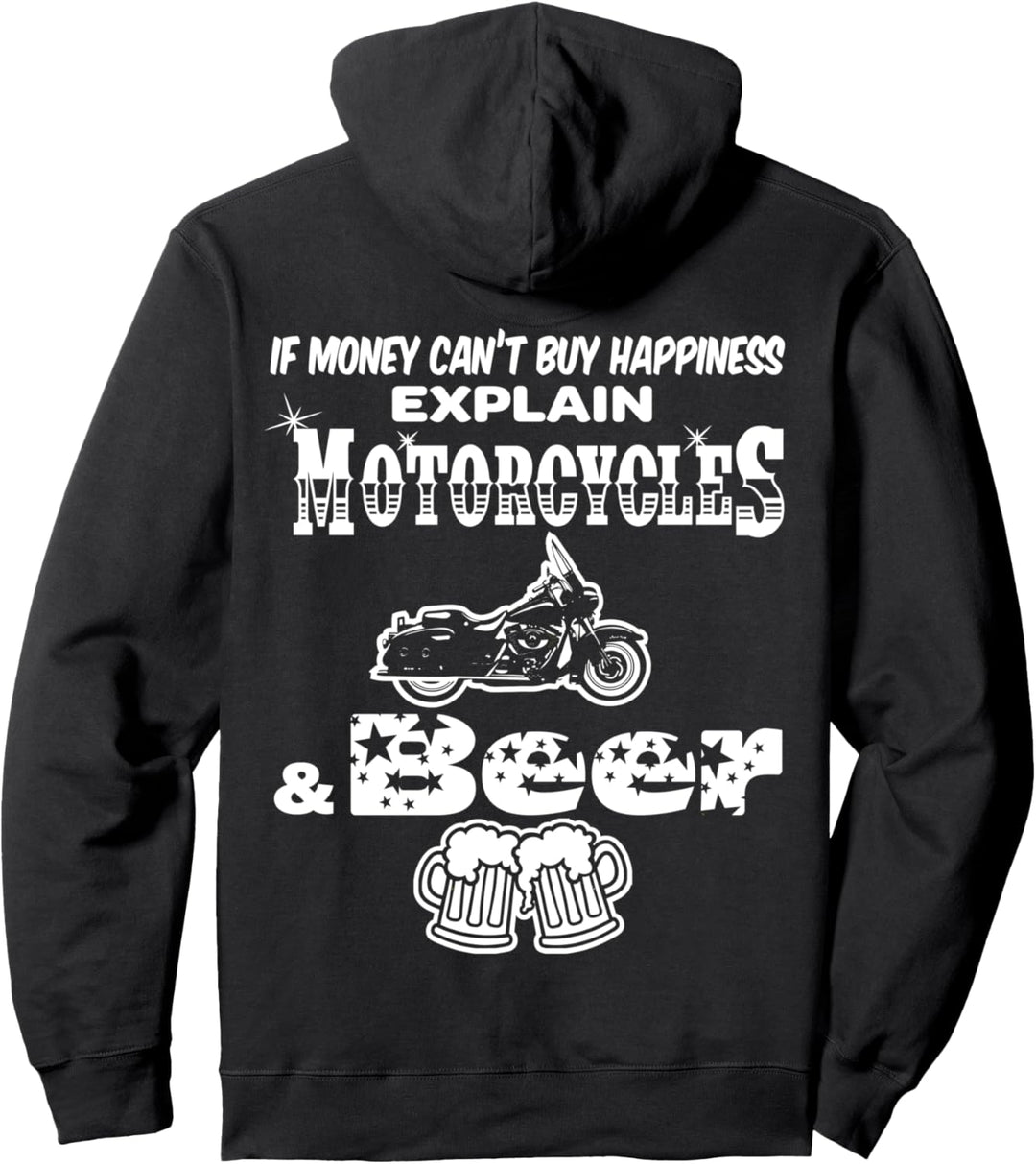 Motorcycles and Beer Custom Biker Money Happiness t shirt Pullover Hoodie