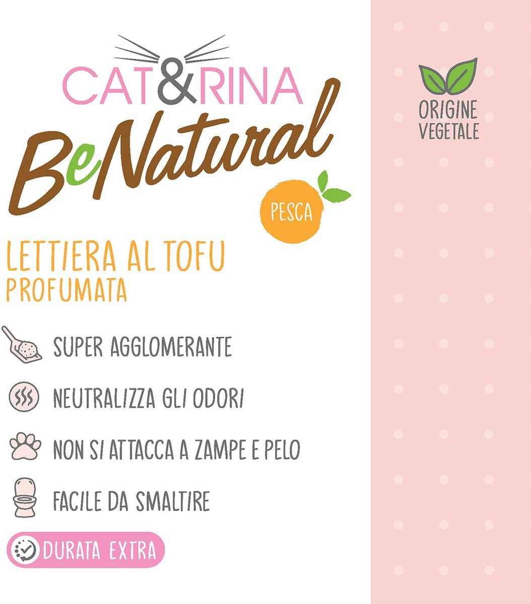 Cat&Rina BeNatural Tofu Katzenstreu, pflanzlich und stark klumpend. Biologisch abbaubar und in der T